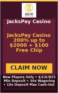 JacksPay Casino 200% up to $2000 + $100 Free Chip