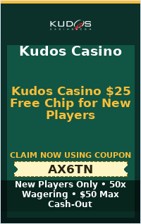 Kudos Casino $25 Free Chip for New Players