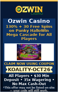 130% + 30 Free Spins on Punky HalloWin Mega Cascade for All Players