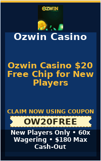 Ozwin Casino $20 Free Chip for New Players