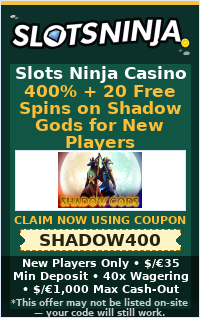 400% + 20 Free Spins on Shadow Gods for New Players